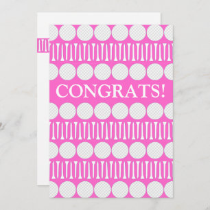 Carte de voeux Customisée de Bright Pink Golfer