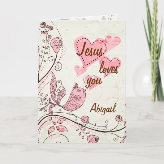 Carte de voeux customisée par oiseau de chant (Devant)