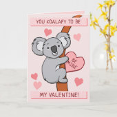Carte de voeux Cute Koala-ty Valentines (Fleur jaune)