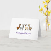Carte de voeux Cute Llama (Fleur jaune)