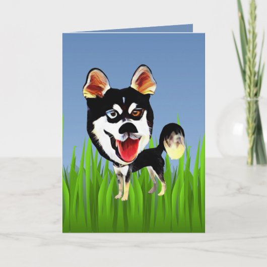Carte de voeux Cute Siberian Husky (Devant)