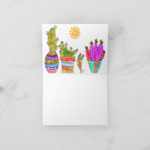 Carte de voeux Cute Watercolor Desert Cactus (Intérieur)