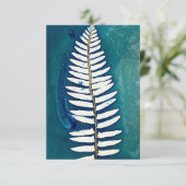 Carte de voeux Cyanotype Turquoise plat - Vierge (Debout devant)