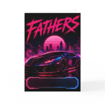 Carte de vœux cyberpunk pour la fête des pères