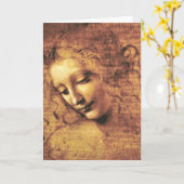 Carte de voeux Da Vinci La Scapigliata (Fleur jaune)