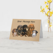 Carte de voeux Dachshund Gang (Fleur jaune)