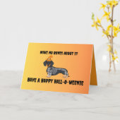 Carte de voeux Dachshund Halloween (Fleur jaune)