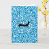 Carte de voeux Dachshund Penser à vous (Fleur jaune)