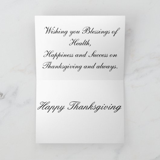 Carte de voeux d'action de grâce avec devis (Intérieur)