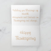 Carte de voeux d'action de grâce avec devis (Intérieur)