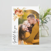 carte de voeux d'action de grâces fleurie (Debout devant)