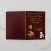 Carte de voeux d'affaires Santa Claus Gold Foil (Mise à l'extérieur)
