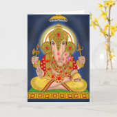 Carte de voeux Dagduseth Ganesha (Fleur jaune)
