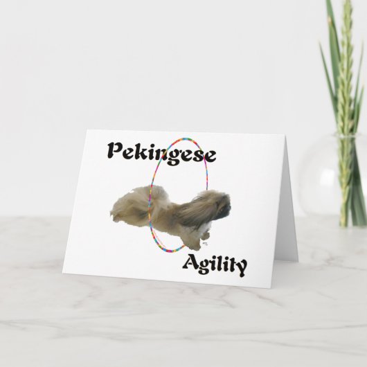 Carte de vœux d'agilité Pékinois (Devant)