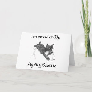 Carte de vœux d'agilité Scottish Terrier