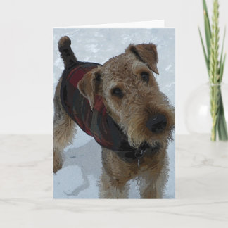 Carte de voeux d'Airedale Terrier