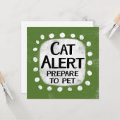 Carte de voeux d'alerte de chat (Devant/Arrière en situation)