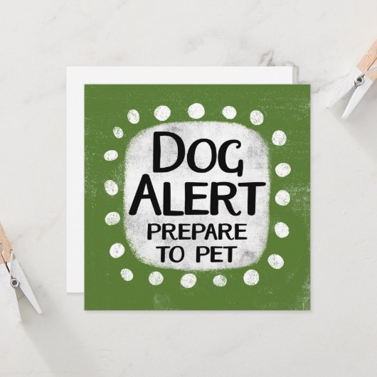 Carte de voeux d'alerte de chien (Devant/Arrière en situation)