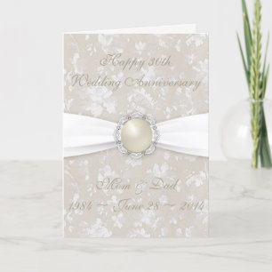 Carte de voeux Damask 30th Mariage Anniversary