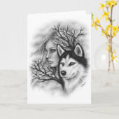 Carte de voeux d'âmes d'hiver (Fleur jaune)