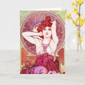 Carte de voeux d'améthyste d'Alphonse Mucha (Fleur jaune)