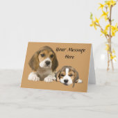 Carte de voeux d'amis de beagle (Fleur jaune)