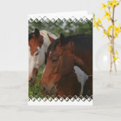 Carte de voeux d'amis de cheval (Fleur jaune)