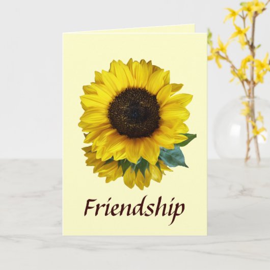 Carte de voeux d'amitié (Fleur jaune)