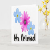 Carte de voeux d'amitié (Fleur jaune)