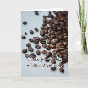 Carte de vœux d'amitié humour café drôle