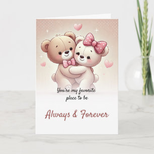 Carte de vœux d'amour avec un ours en peluche ador