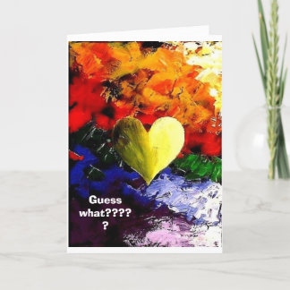 CARTE DE VOEUX D'AMOUR - COEUR COLORÉ
