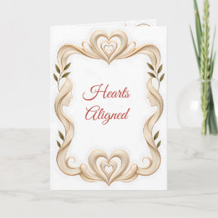 Carte de vœux d'amour Cœurs alignés