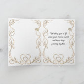 Carte de vœux d'amour Cœurs alignés (Intérieur)