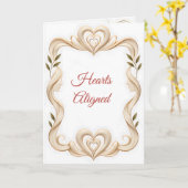 Carte de vœux d'amour Cœurs alignés (Fleur jaune)