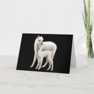 Carte de voeux d'amour d'alpaga