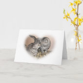 Carte de voeux d'amour de chat (Fleur jaune)