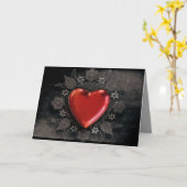 carte de voeux d'amour de coeur de goth (Fleur jaune)