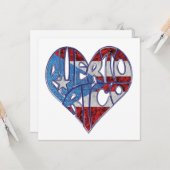 Carte de vœux d'amour de Porto Rico (Devant/Arrière en situation)