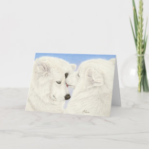 Carte de voeux d'amour de Samoyed