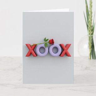 Carte de vœux d'amour minimaliste Xoxo