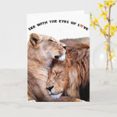 Carte de voeux d'amour (paire de lions) (Fleur jaune)