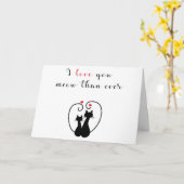 Carte de vœux d'amour pour chats (Fleur jaune)