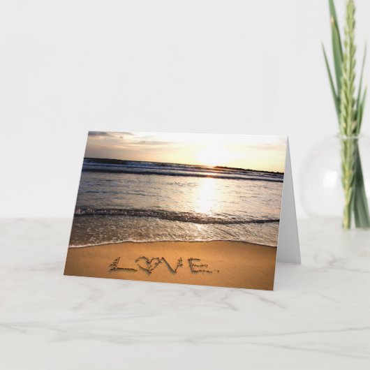 Carte de vœux d'amour sur la plage (Devant)