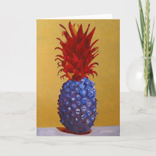 Carte de voeux d'ananas/invitation bleues (Devant)