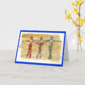 Carte de voeux Dance Harmony (bleu) (Fleur jaune)