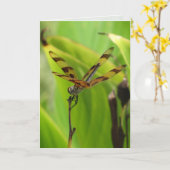Carte de voeux Dancing Dragonfly (Fleur jaune)