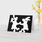 Carte de vœux Dancing Rabbits (Fleur jaune)