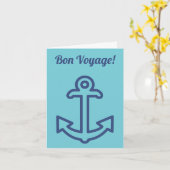 Carte de vœux d'ancrage de bateau Bon Voyage (Fleur jaune)