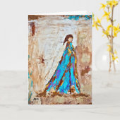 Carte de voeux d'ange (Fleur jaune)